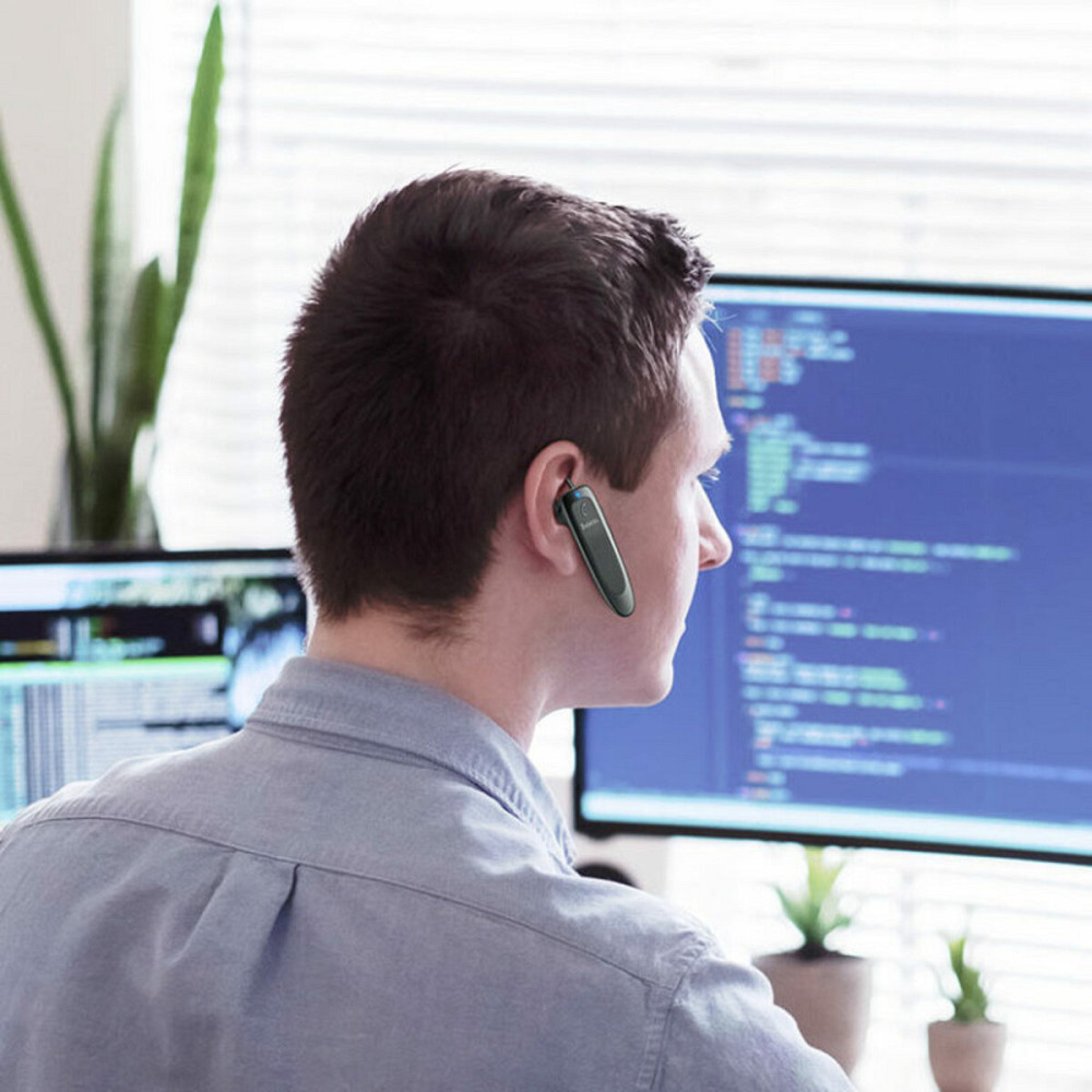 Bluetooth гарнітура HOCO E60 Brightness business BT headset Black Киев - изображение 4