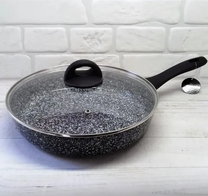 Сковорода с крышкой Гранитное покрытие 22 см, для всех видов плит, турбо-индукционное дно EB-3437 Одесса - изображение 6