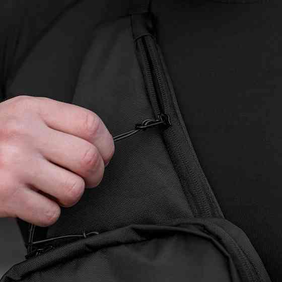 Чоловіча сумка-слінг з кордури на одне плече чорна Idea Нагрудна чоловіча сумка слінг чорна Київ