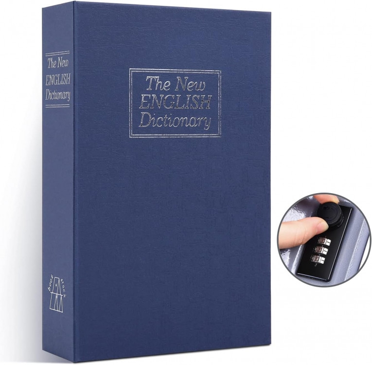 Книга сейф словник із кодовим замком синя 24 см Вінниця - фото 1