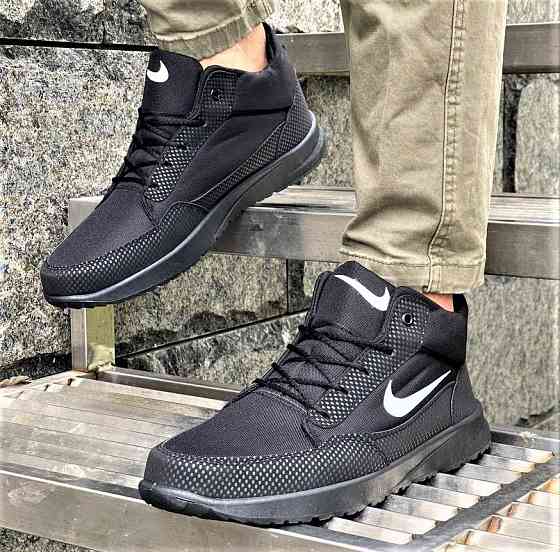 Термо Кросівки Зимові Nike Чоловічі Черевики на хутрі Чорні Найк (розміри: 41,42,43,44,45) Дніпро