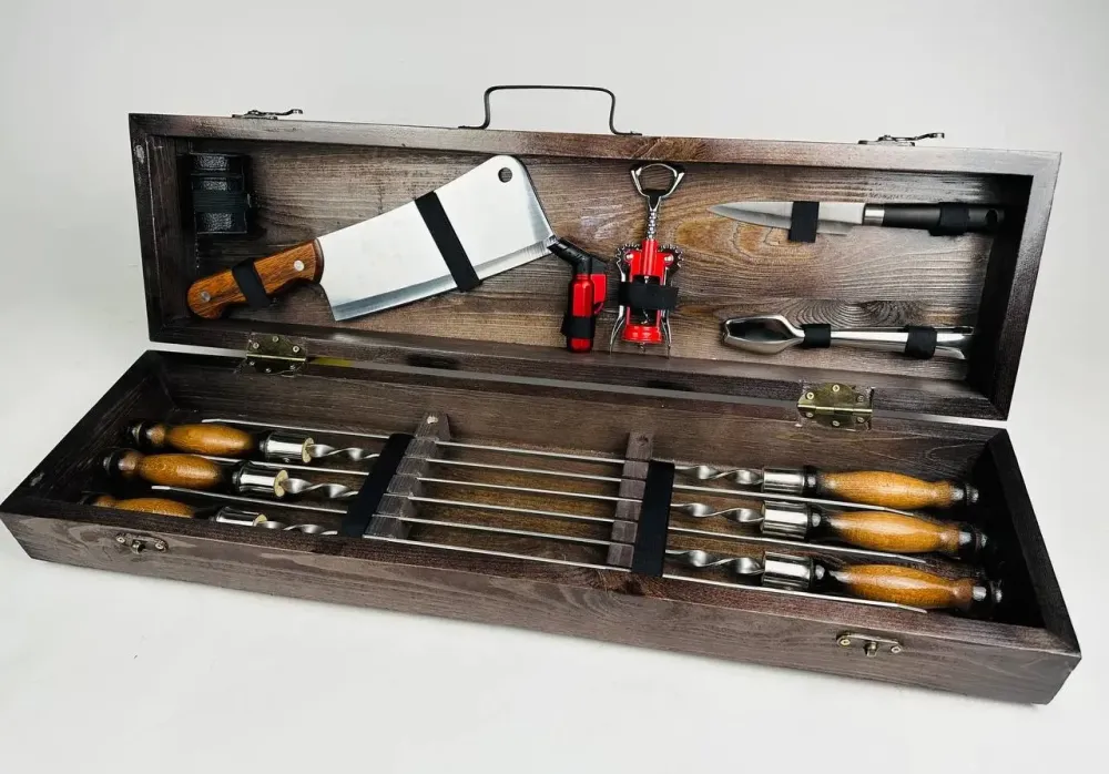 Набори шампурів, Набір шампурів у кейсі "Лайт" Шампури, вертіла Тернопіль - фото 1