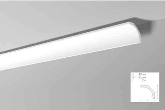 Карниз(плинтус) потолочный гладкий  NMC, B 1  , лепной декор из пенопласта Днепр
