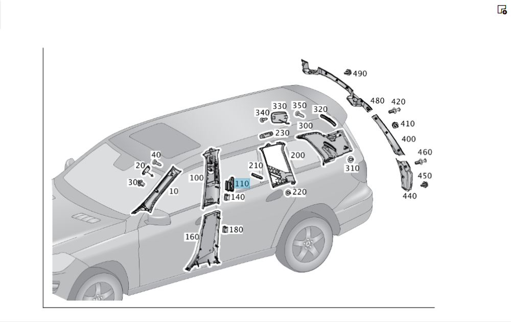 Mercedes-Benz  A1668301054 9051 Дефлектор обдування в правій стійці "B" чорний ML/GLE W166 GLE Coupe C292 GL/GLS X166 Одесса - изображение 2