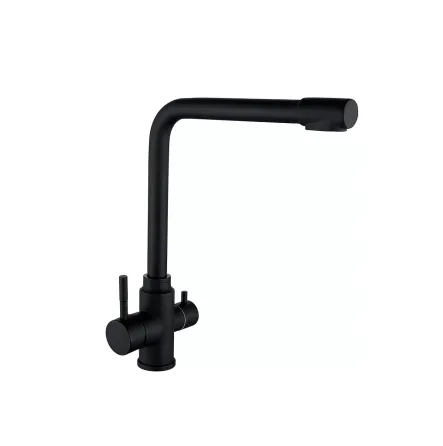 Смеситель для кухни с подключением к фильтру WEZER EKO4C-01-BLACK черный Киев