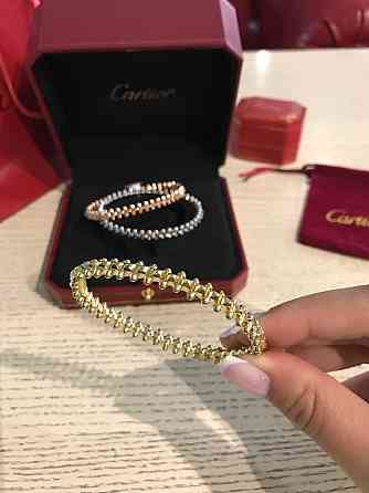 Брендовий браслет "зубчики" Cartier у лимонному золоті / Картьє браслет із зубчиками Одеса