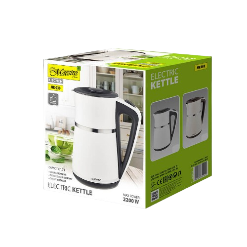 Електрочайник 1,7л (диск) білий MR-030-WHITE Maestro Житомир