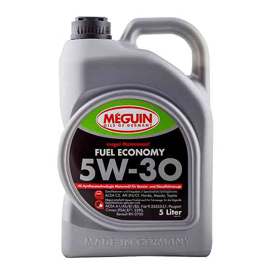 Моторное масло MEGUIN FUEL ECONOMY SAE 5W-30 5 л — Low SAPS, экономия топлива, ACEA C2/C3, API SP, MB 229.52, PSA B71 2290, Renaul Ковель