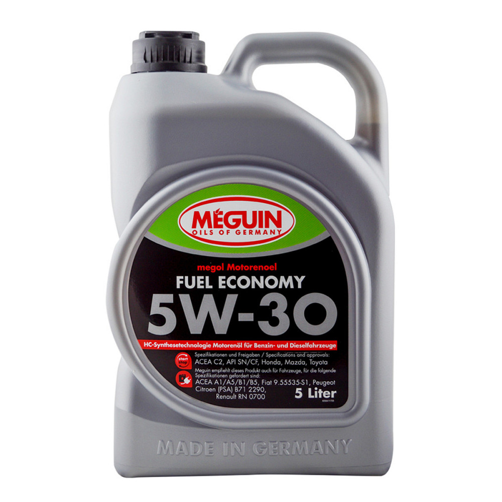 Моторное масло MEGUIN FUEL ECONOMY SAE 5W-30 5 л — Low SAPS, экономия топлива, ACEA C2/C3, API SP, MB 229.52, PSA B71 2290, Renaul Ковель - изображение 1