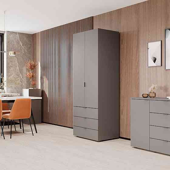 Шкаф распашной для одежды Doros Гелар 77,5х49,5х203,4 см Графит (DRS-011107) Львов