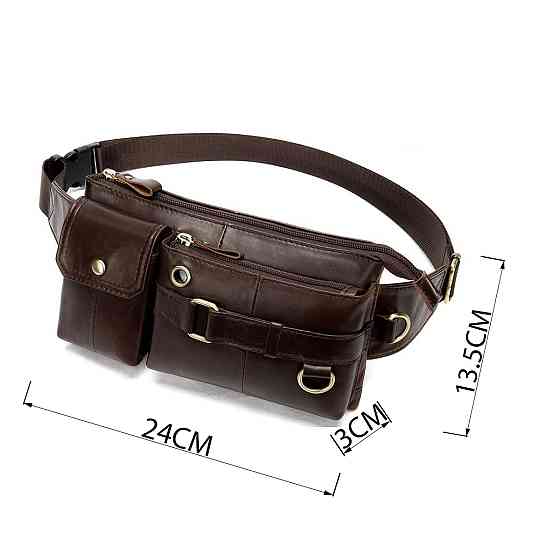 Поясная cумка мужская Vintage 14897 Коричневая Киев