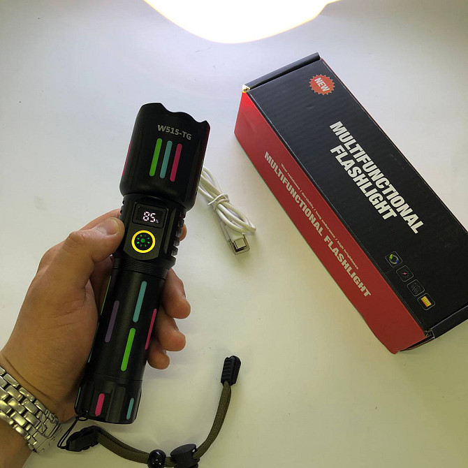 Портативный светодиодный фонарь с зарядкой W515-PM10-TG, Мощный фонарь для рыбалки JU-35 Львов - изображение 7