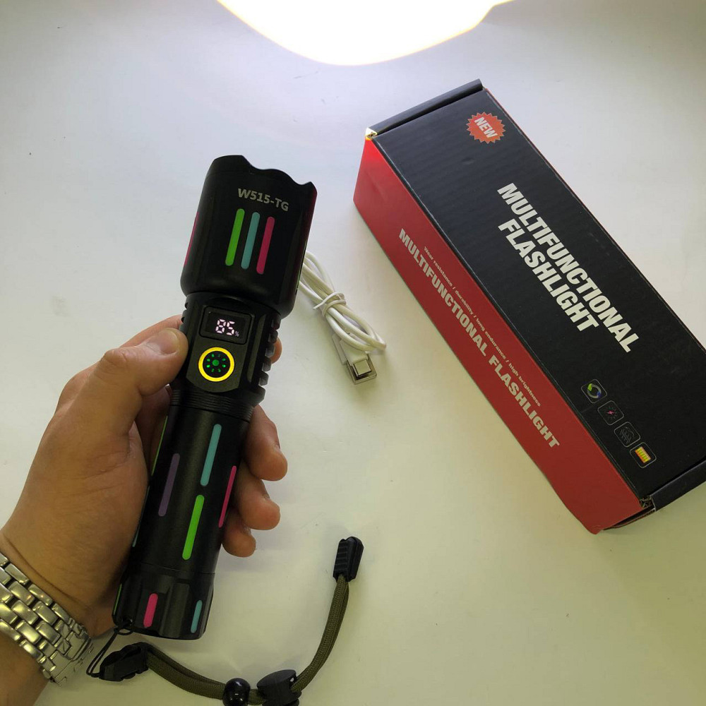 Сильний ліхтарик, Ручний ліхтар з двома режимами роботи, Багатофункціональний тактичний ліхтар JU-35 Львів - фото 7