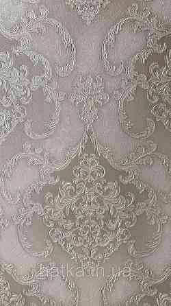 Шпалери метрові вінілові на флізеліні Sintra Classic класика вензель структурні сріблястий бежевий 406427 Київ