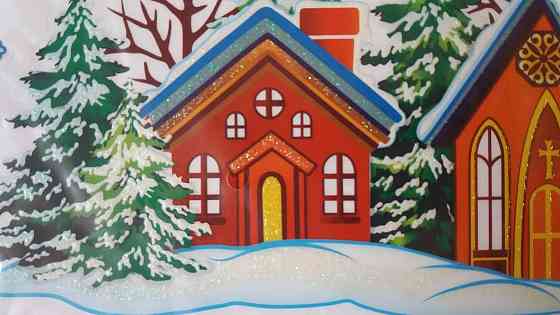 Новорічні наклейки на вікна Melinera Олені 21 на 55 см різнобарвний Київ