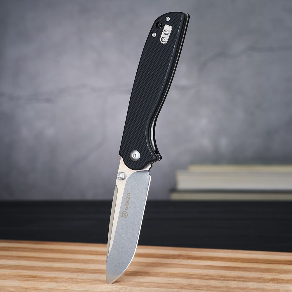 Ніж складаний туристичний Ganzo G6803 (8.9 см) 8CR14 / G10 чорний Київ - фото 6