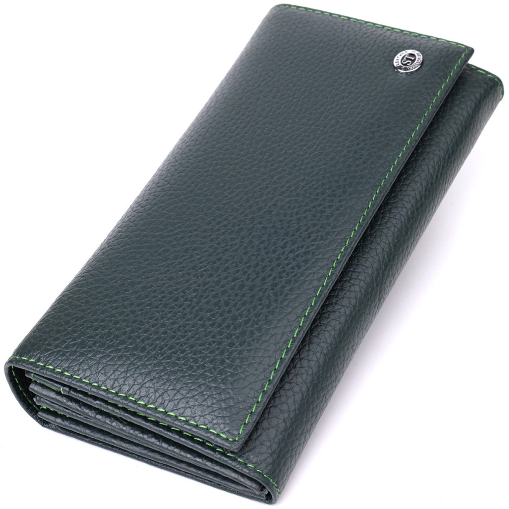 Жіночий шкіряний гаманець, зелений (ST Leather) Київ - фото 12