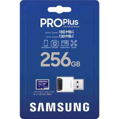 Карта памяти Samsung 256GB microSDXC class 10 UHS-I U3 V30 Pro Plus (MB-MD256SB/WW) Винница