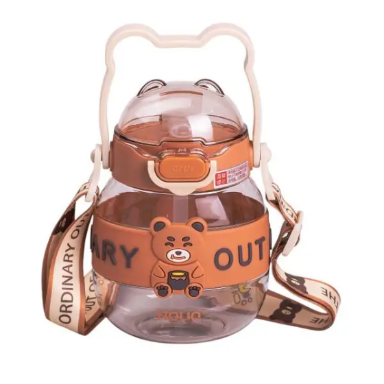 Пляшка для води дитяча з трубочкою 580 мл з ручкою та ремінцем HP-14-37BR Коломия