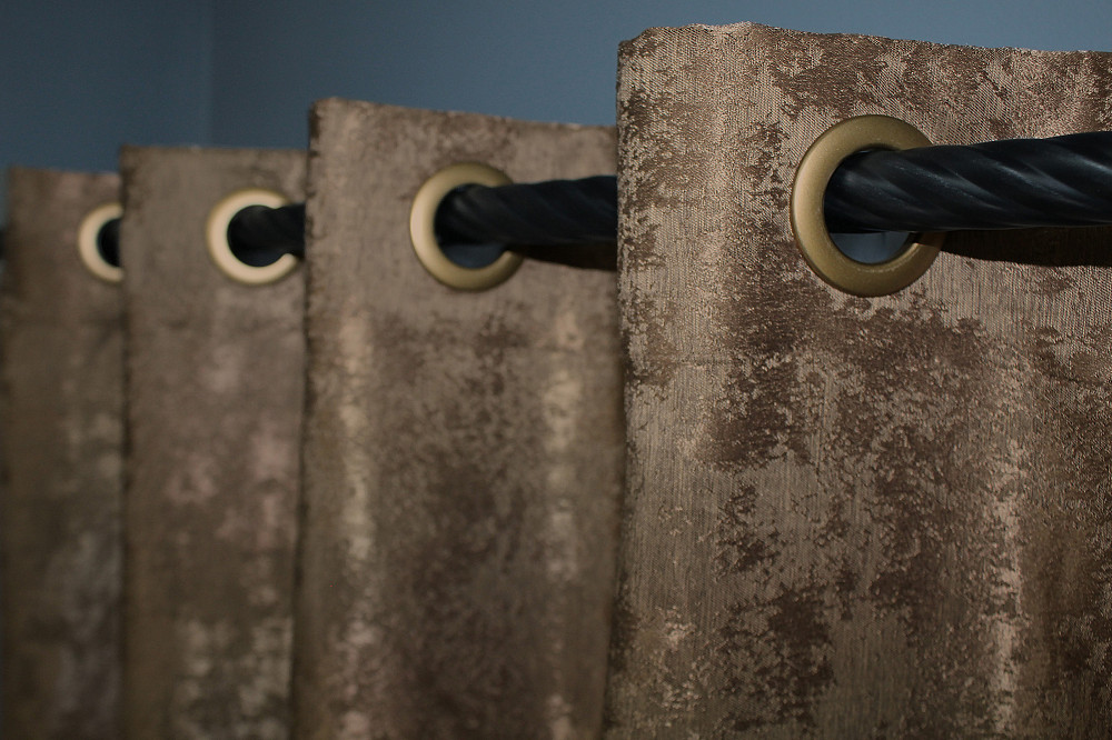 Комплект штор на люверсах VR-Textil Жаккард Sultan YL № 1203ш Коричневый 150х250 см 2 шт (37-0060) Киев - изображение 8