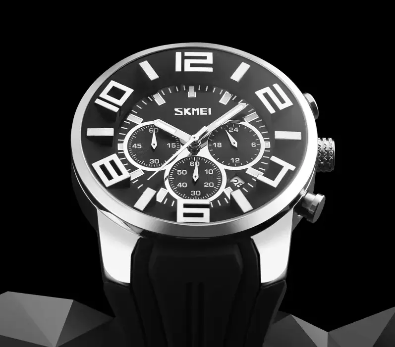 Мужские классические наручные часы Skmei 9128 (Черные с черным циферблатом ) Винница - изображение 7