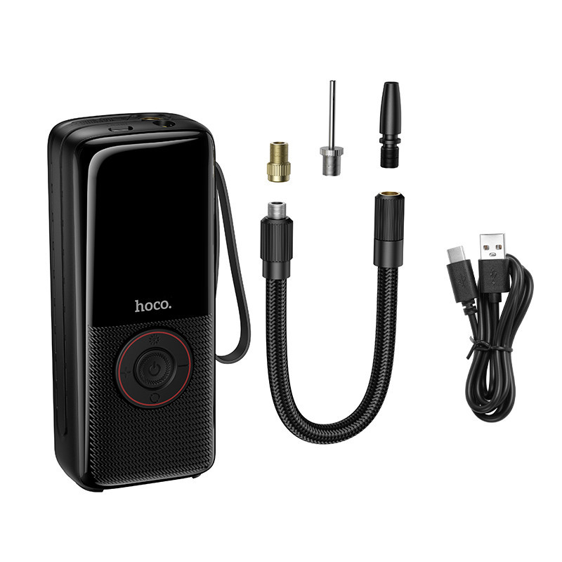 Автомобільний насос HOCO ZP18 Enlighten portable smart air pump Black Одеса - фото 7