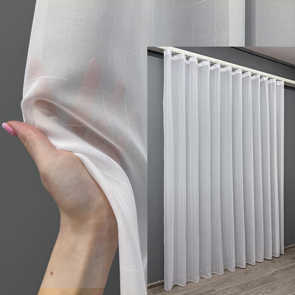 Тюль VR-Textil 1353т Мережка Льон Білий 500х270 см (42-0574) Київ - фото 1