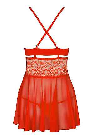 Бэби-долл Obsessive 838-BAB-3 babydoll & thong red L/XL Sex Aura Киев