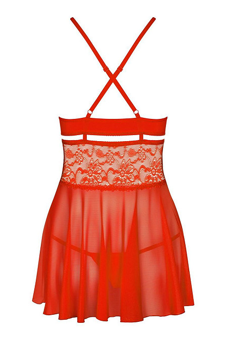 Бэби-долл Obsessive 838-BAB-3 babydoll & thong red L/XL Sex Aura Киев - изображение 4