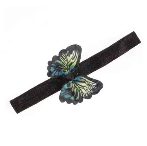 Дитяча чорна пов'язка - метелик 8*5см, окружність 34-50см Київ