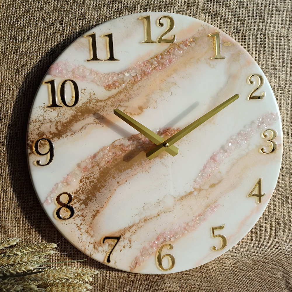 Часы настенные 40 см из эпоксидной смолы ручной работы Днепр - изображение 1