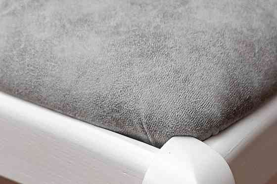 Банкетка з полкою Сієста 1100, біла/сіра тканина Киев