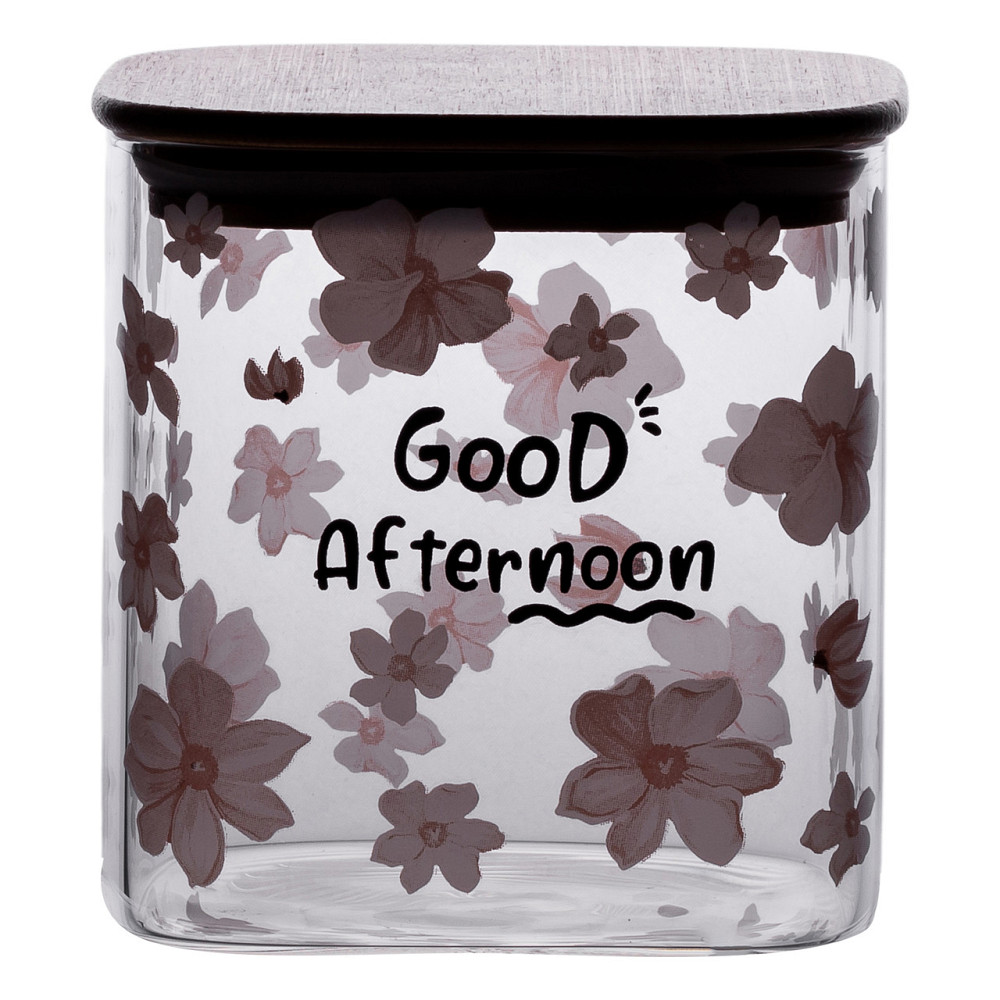 Банка для сипучих продуктів з бамбуковою кришкою 800 мл ємність для сипучих скло HP-34-25 Коломия - фото 4