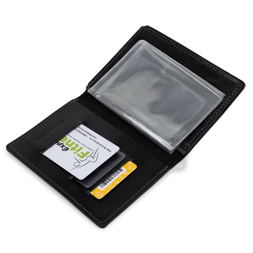 Кожаная обложка для документов GRANDE PELLE 11401 Черный Киев - изображение 7