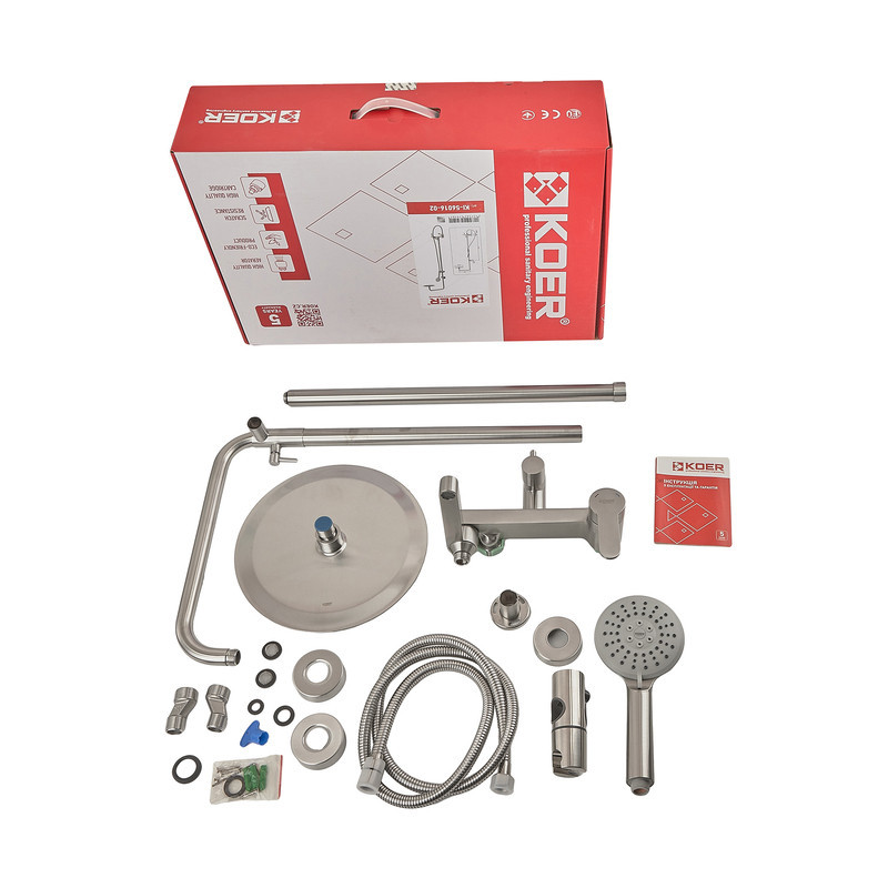 Душова колона зі змішувачем Koer KI-56016-02 (з нерж. сталі) (Колір нерж) (KR4791) Київ - фото 9