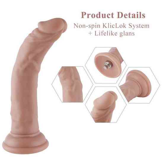 Реалістичний фалоімітатор для секс-машин Hismith 7.5″ Flexible Silicone Dildo, система KlicLok Sex Aura Київ