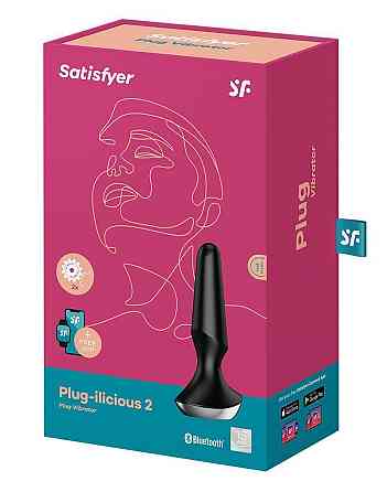 Анальна смарт-вібропробка Satisfyer Plug-ilicious 2 Black Sex Aura Київ