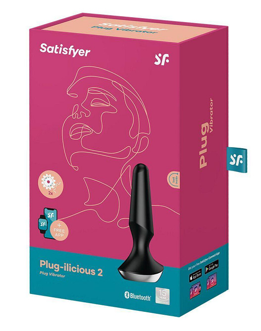 Анальна смарт-вібропробка Satisfyer Plug-ilicious 2 Black Sex Aura Київ - фото 5