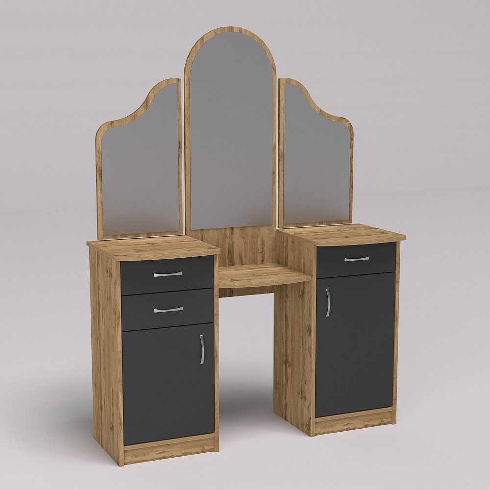 Стіл туалетний Трюмо Діана, Дуб Аппалачі/Антрацит, 1200/420/1630 Львів - фото 1