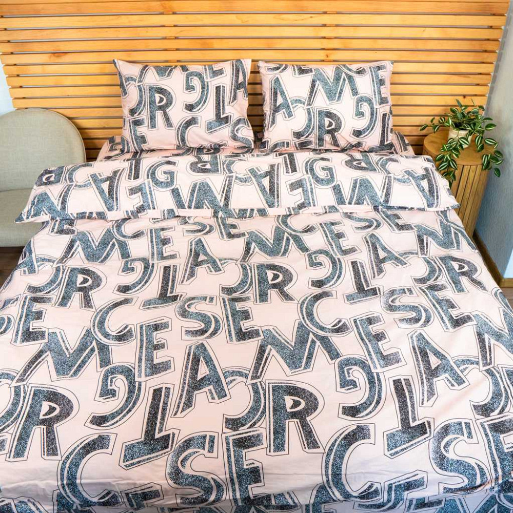 Комплект постельного белья двуспальный Сатин Амстердам 125 г/м2 YouStar (Бежевый) 2 х 50х70 Сумы - изображение 1