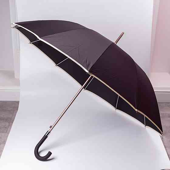 Класична парасолька-тростина з чохлом напівавтомат з поліестеру міцна надійна 12 спиць діаметр 120 см Фіолетовий HP-23-16V Київ