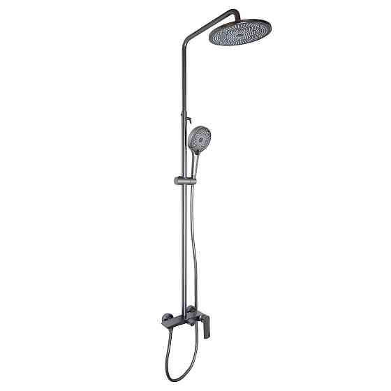 Душова система для душу Qtap Slavonice на два споживачі QTSLA110GMB45913 Gunmetal Black PVD Київ