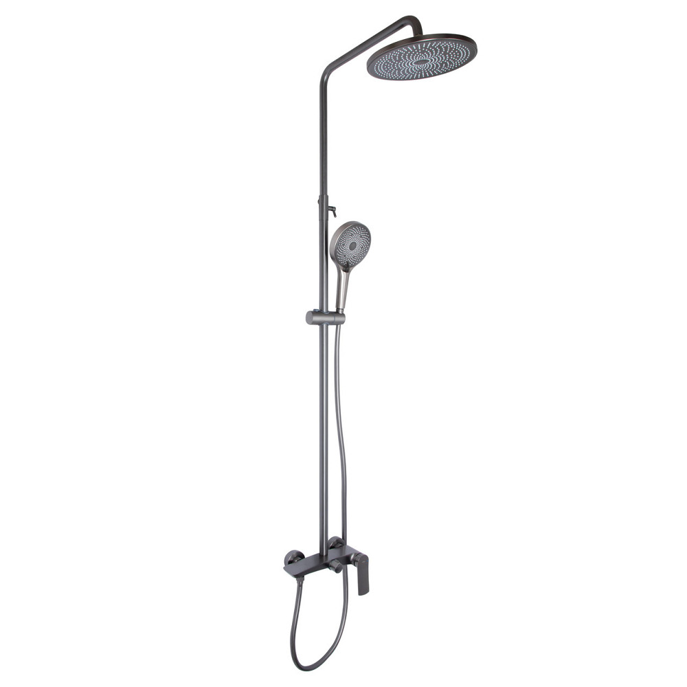 Душевая система для душа Qtap Slavonice на два потребителя QTSLA110GMB45913 Gunmetal Black PVD Киев - изображение 1
