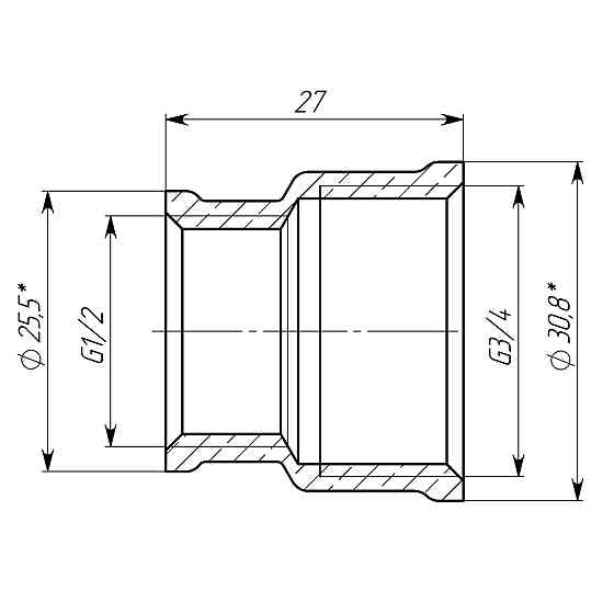 Муфта редукційна 3/4″х1/2″ВВ латунна LM431S OPTIMUM (000030972) Київ