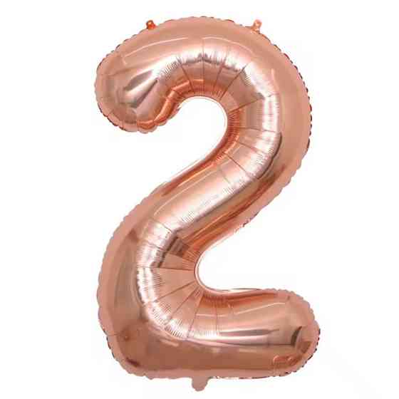 Цифры фольгированные розовое золото 80см 2 Киев