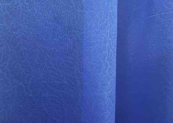 Тюль органза з принтом "Листя" колір синій 005т Київ