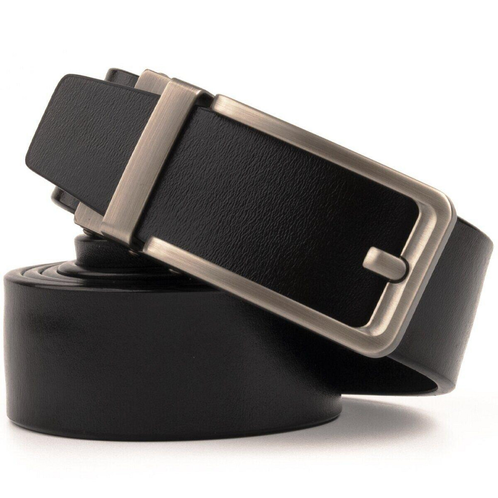 Мужской ремень с оригинальной автоматической пряжкой Черный (Vintage) Киев - изображение 9