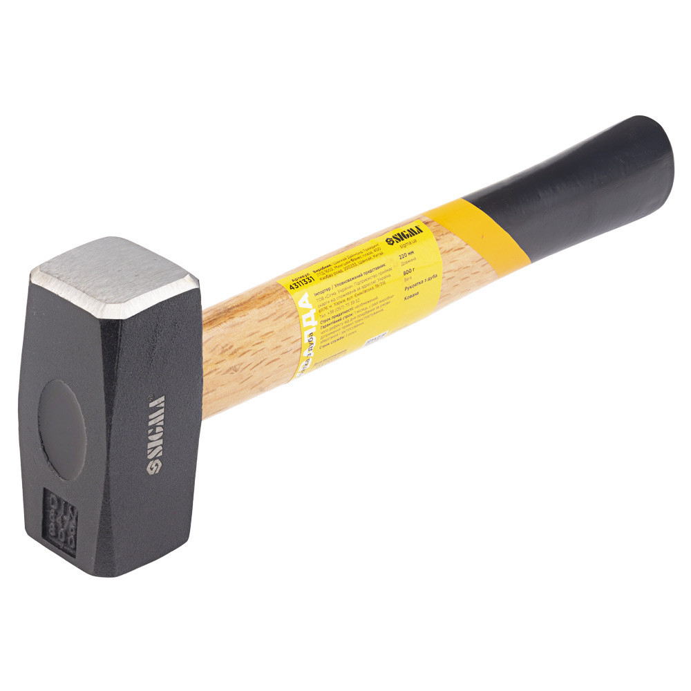 Кувалда 800 г дерев'яна ручка (дуб) SIGMA (4311331) Київ - фото 6