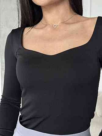 Жіночий базовий джемпер із вирізом мікродайвінг Чорний, 54/56 Одеса