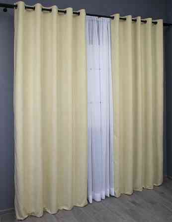 Комплект штор на люверсах VR-Textil Микровелюр SPARTA № 844ш Кремовый 150х250 см 2 шт (37-0006) Киев